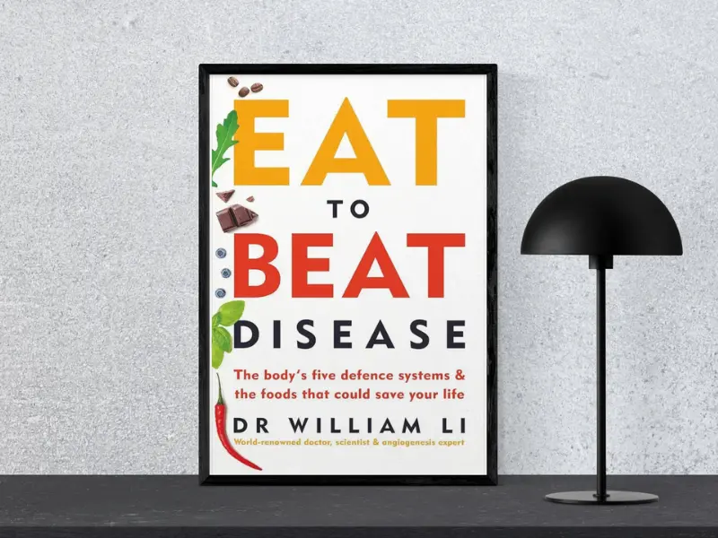 Eat to Beat Disease This is an image of eat to beat idesease near is lamp